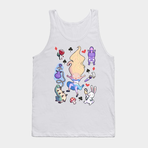 Alice in Wonderland Design Tank Top by PaperRain